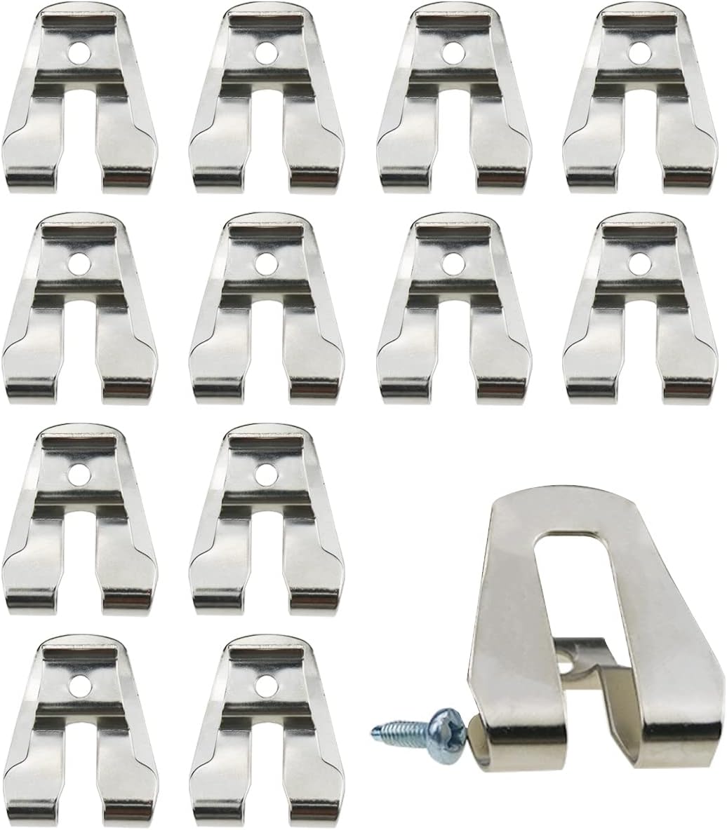 12 Pieces Replacement Belt Clip Hooks with Screws,Stainless