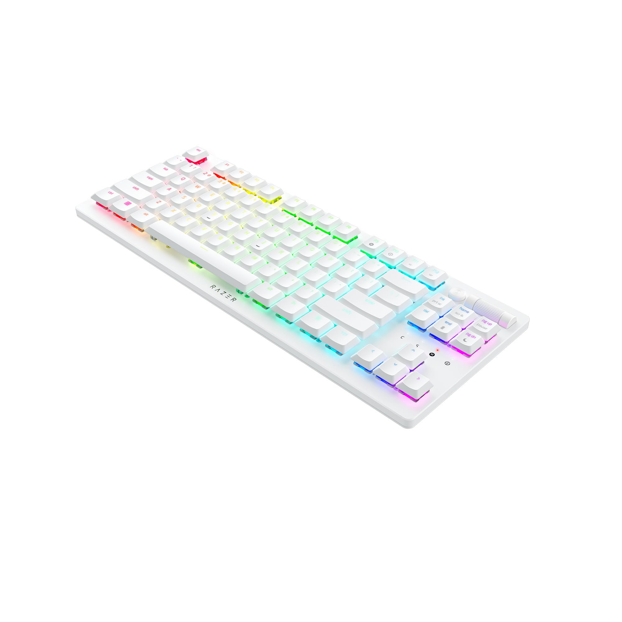 Razer DeathStalker V2 Pro Tenkeyless (Switches Rouges) - Clavier Gamer Optique sans-Fil à Profil Bas (Switches Optiques Linéaires et Silencieux, sans-Fil HyperSpeed, Bluetooth) Clavier US | Blanc