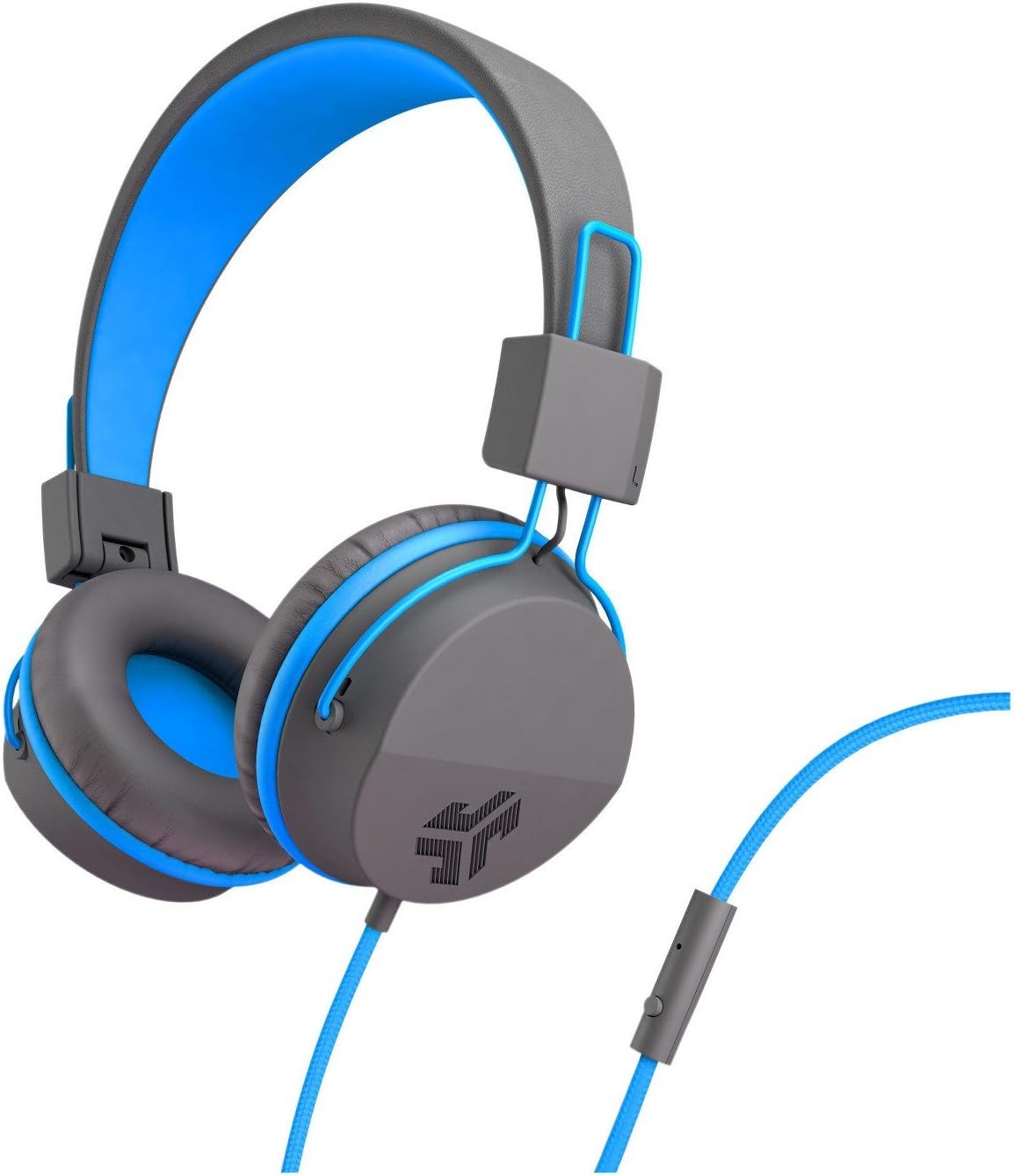 JLab Audio Neon Headphones On-Ear Feather Light, Ultra-plush Eco Leather, 40mm drivers, GUARANTEED FOR LIFE - Graphite/Blue : Electronics