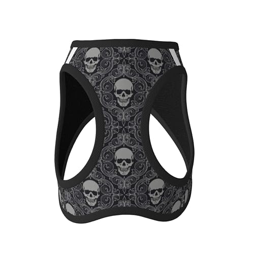 Arnés ligero para perros pequeños, arnés para perro con diseño de calavera seria