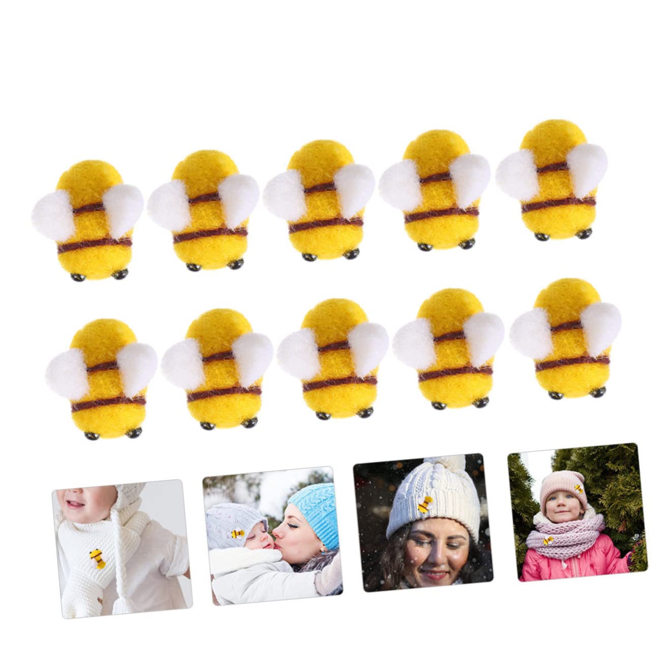 STOBOK 120pezzi Decorazioni Fai Te Feltro Forma di Ape per Crafting e Abbellimenti di Costumi Accessori per Decorazioni per Feste