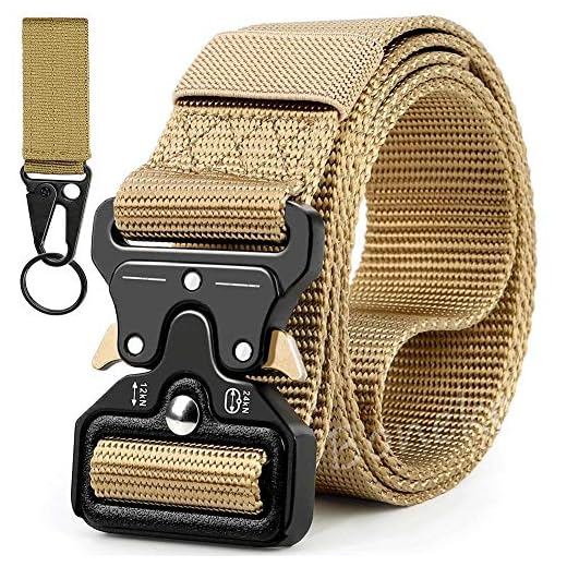 Ceinture Tactique Militaire Homme en Nylon Réglable - Boucle en Métal à Dégagement Rapide - Pour Sport Extérieur, Pratique et Durable - Taille: 49"(125cm)