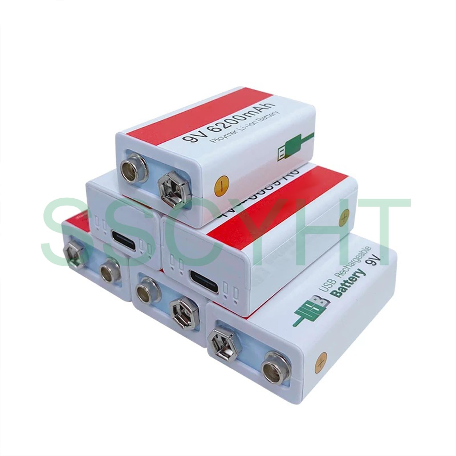 Batería Recargable Litio 9V 6800mAh 6200mAh 5500mAh Carga USB batería Cuadrada Iones Litio 9 voltios para Juguete multímetro micrófono batería de Respaldo