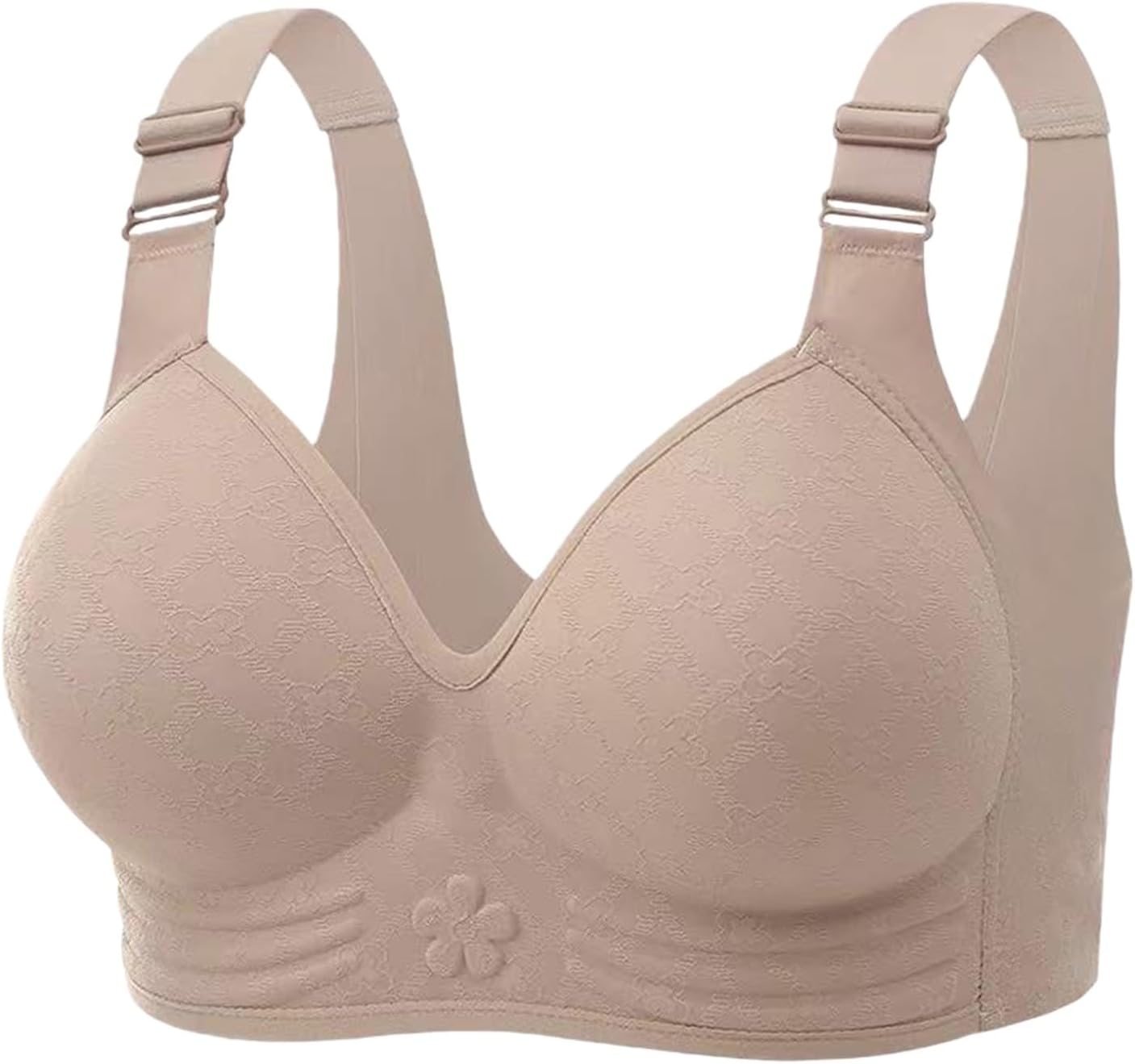 Nantdog Bralettes for Women Wireless Push-Up Anti Sagging Full Coverage Comfort No Underwire Ribbed Bras T Shirt Bra