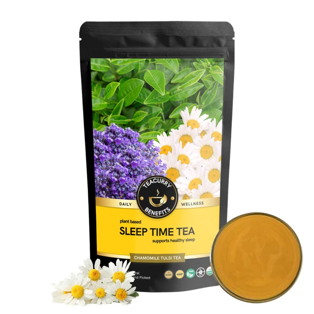 TEACURRY Sleeptime Tea - 100 grams of Sleep Tea | 100% Nature Lemongrass, Chamomile, Lavender, Green Tea | Helps Sleep, Calms Nerves, Beats Insomnia | Relax Tea (B08K85VSFL) Amazon Price History, Amazon Price Tracker