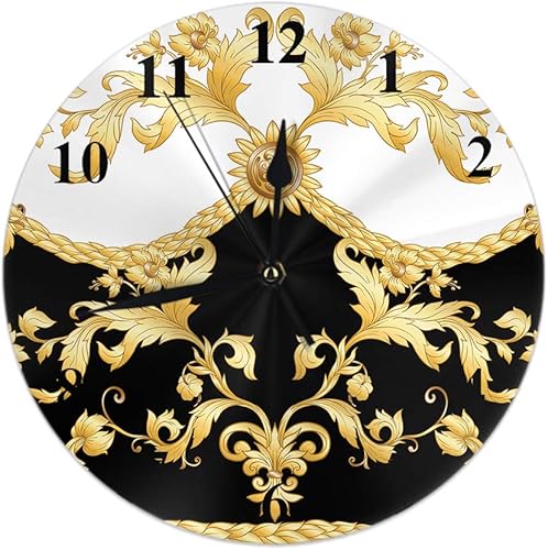 HGOD DESIGNS Reloj de pared redondo barroco, vintage, barroco, rococó, victoriano, renacentista, reloj de pared redondo para el hogar y el jardín,