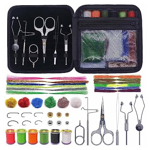 XFISHMAN Fly-Tying-Kit-with-Tools-Materials Fly-tieing-Starter-kit for Fly Fishing Lure Building jig Making Set