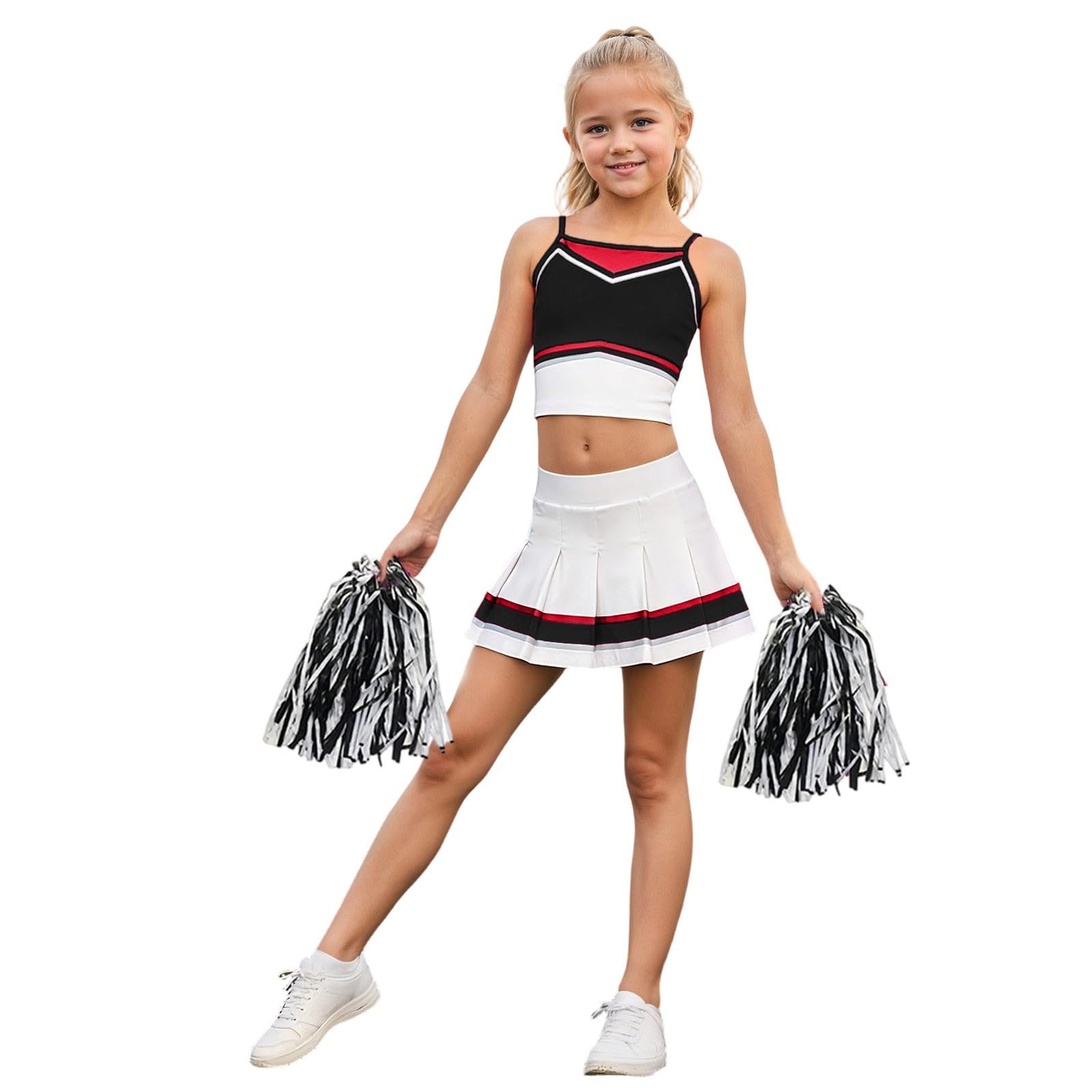 Generisch Faschingskostüme Junge, Elegantes Cheerleader-Kostüm für Kinder im Court-Stil, Cosplay-Outfit für Mädchen, Bühnenkleid, Partykleidung