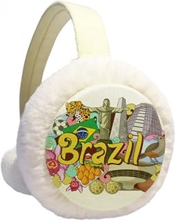 Futebol Oscar Niemeyer Brasil Graffiti Aquecedor de Orelhas de Inverno de Lã Peluda para Uso Externo