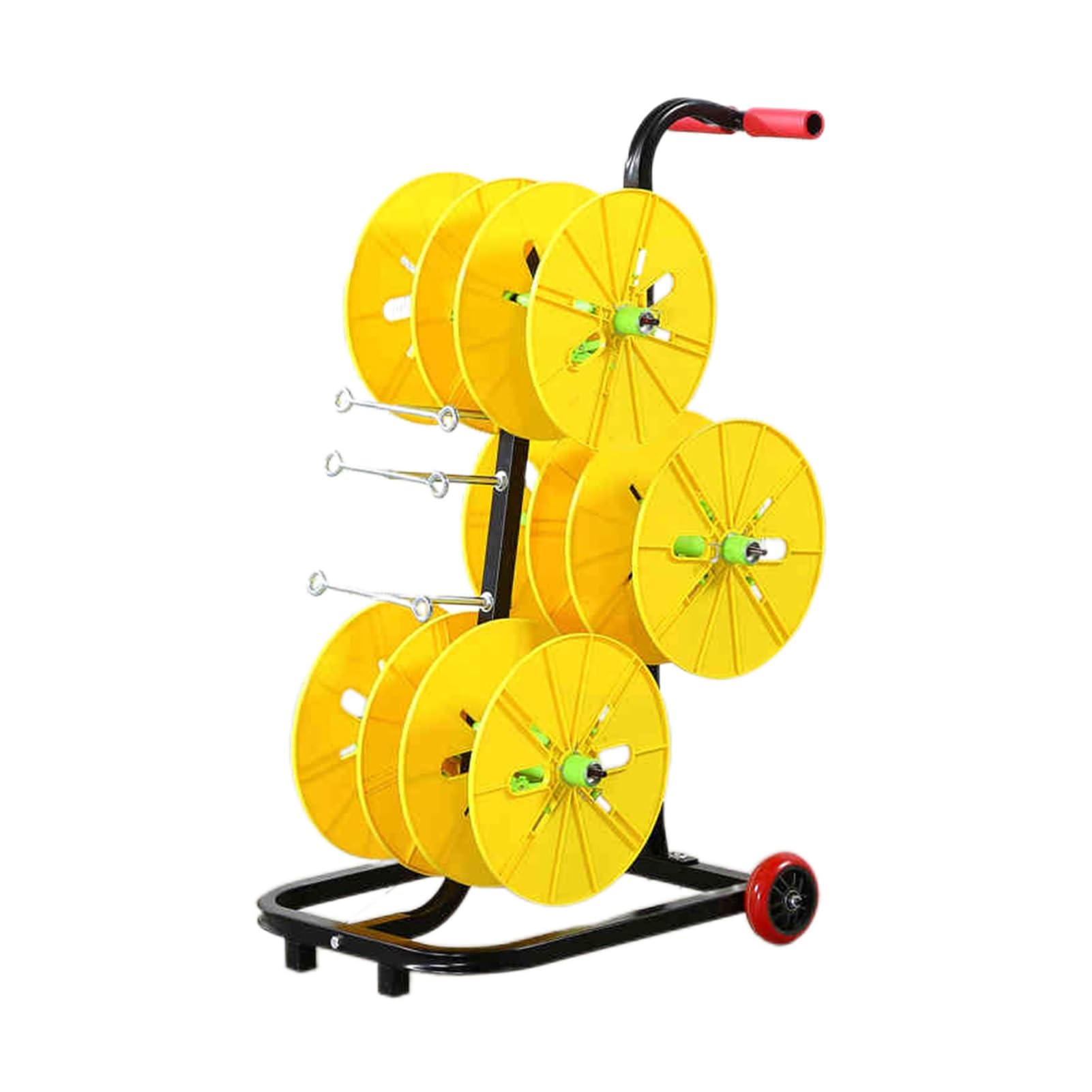 WDSOPK Wire Spool Rack with Wheel,Removable Electrical Wire Spool Holder Cart,Transportable 8 Axle Cable Caddy,for Industrial and Retail Use (6 reel)