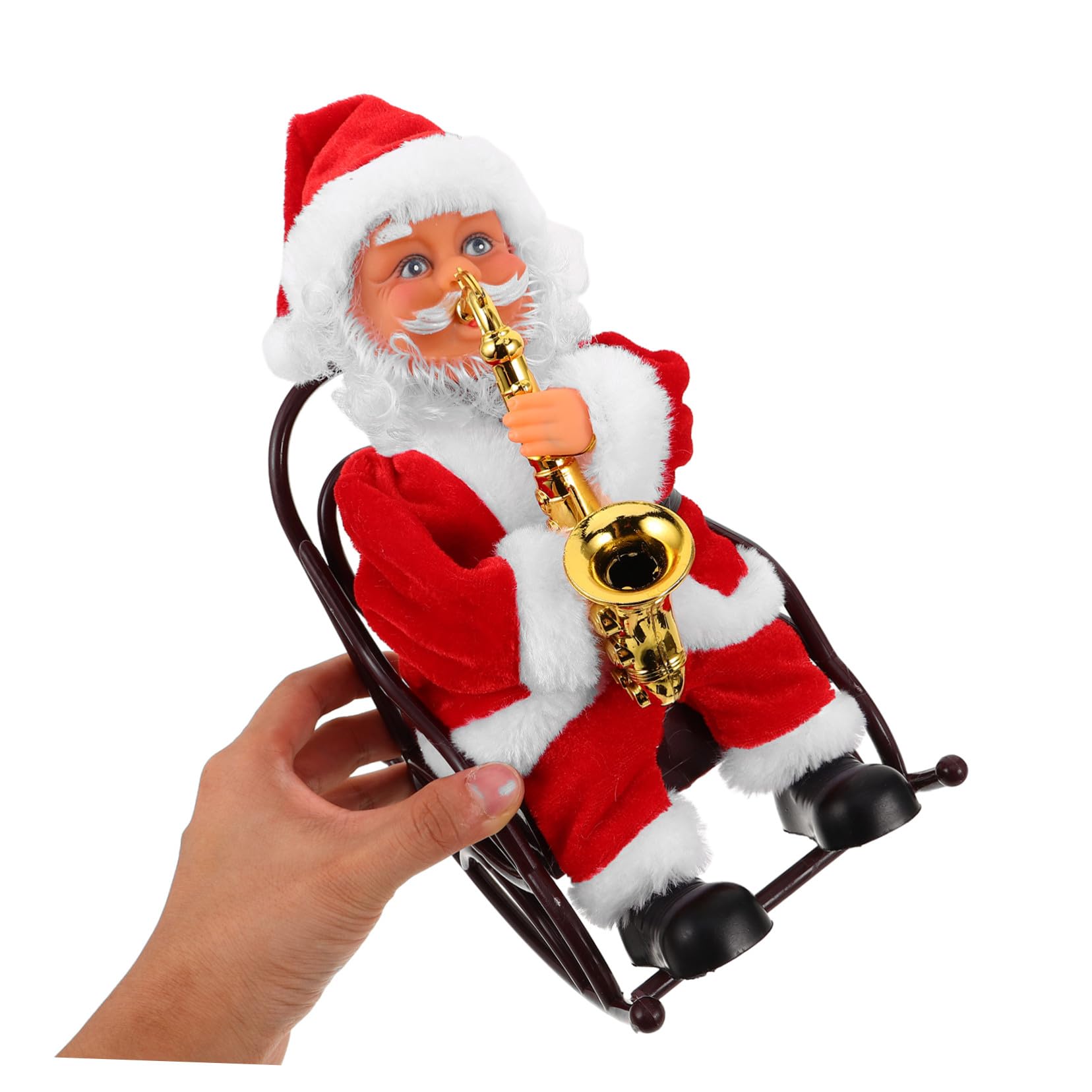 Toyvian Juguete De Papá Noel Musical Eléctrico Silla De Ruedas Adorno Navideño con Instrumento para Decoración De Fiesta y Juguete Divertido
