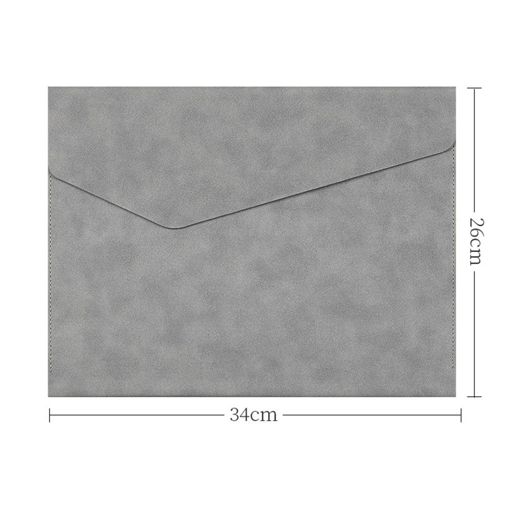 Etui na dokumenty ze skóry PU, Etui na dokumenty ze skóry PU do przechowywania plików, 34 x 26 cm, wielokolorowe, opakowanie 2 szt.(Gray)