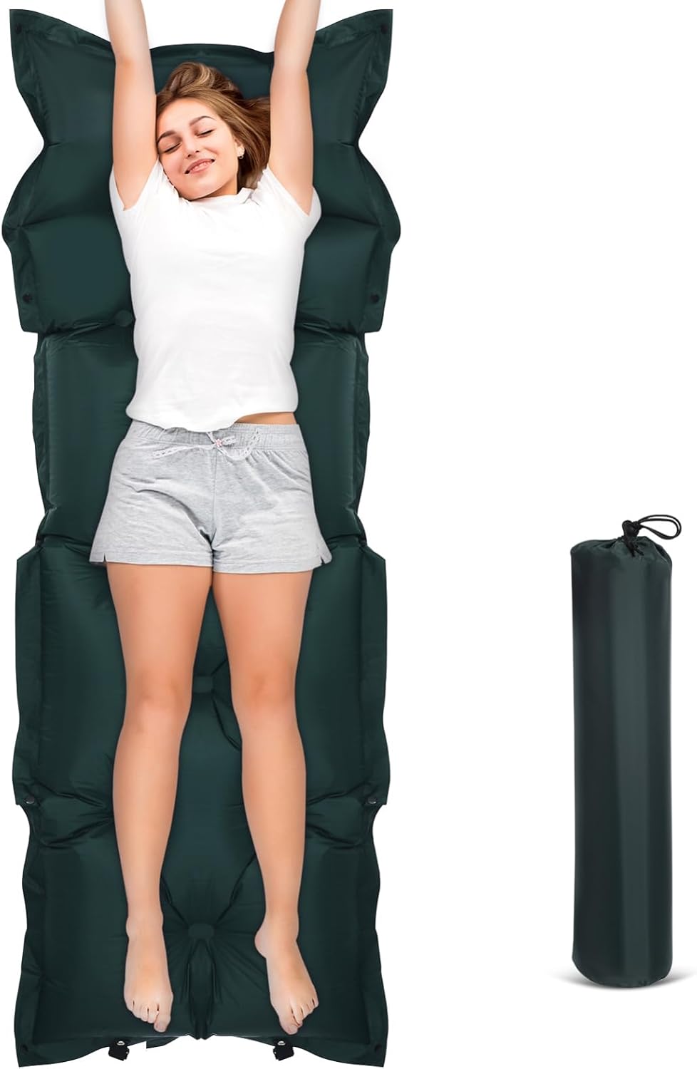 GANAZONO Camping Mat Self-Inflating Air Mattress Pillow Lightweight Portable Sleeping Pad for Hiking Backpacking and Outdoor Adventures Effortless Setup