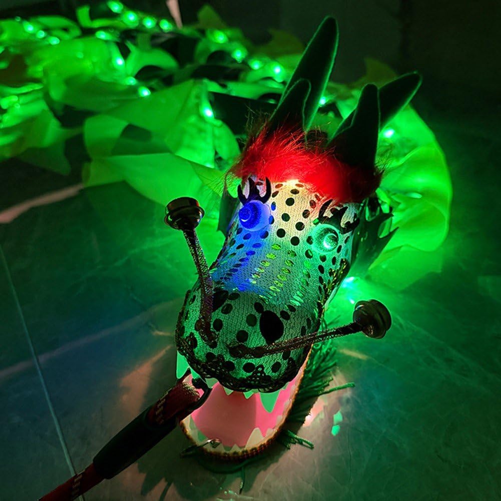 Nastro Luminoso per Danza del Drago, Poi Colorati con Nastro a Forma di Drago, Divertente Accessorio per Spettacoli All'aperto con Nastro a Forma di Drago.