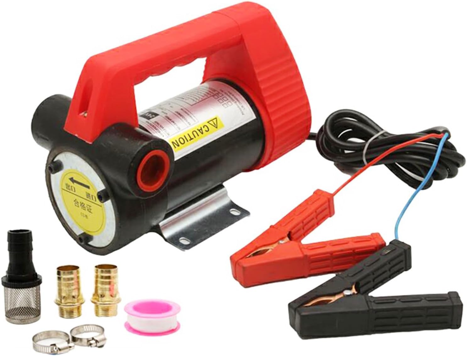 Upgrade 12 Volt Diesel Transfer Pump, 12 GPM Self-Priming Electric Fuel Transfer Pump, Portable Fuel Pump Kit with Auto-Stop Nozzle and Hose for Kerosene Machine Transformer Oil