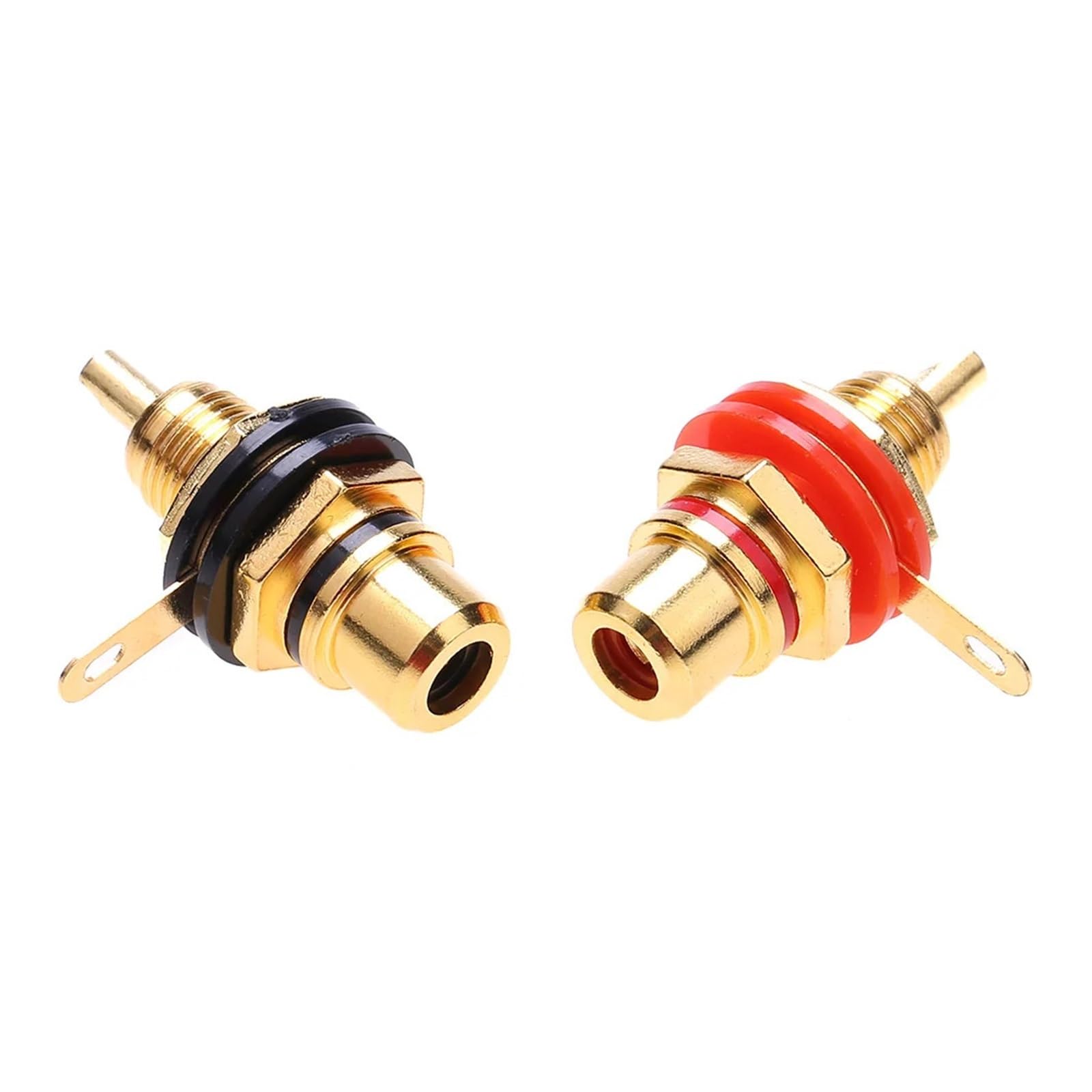 2-16 szt. Adapter do montażu na panelu podwozia stop cynkowy złocenie żeńskie złącze typu jack RCA akcesoria RCA żeńskie gniazdo wtykowe(6Pair)
