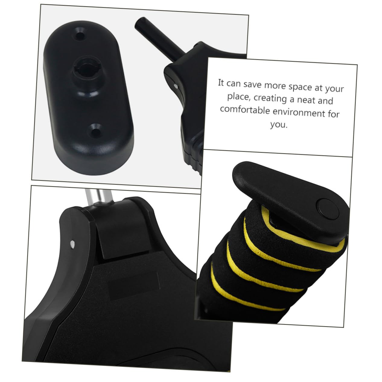 Gancio da Muro per Chitarra Nero, Supporto a Gravità 2 Set | Struttura in Metallo, Plastica e Spugna, Montaggio a Parete, Adatto per Chitarra Elettrica e Ukelele