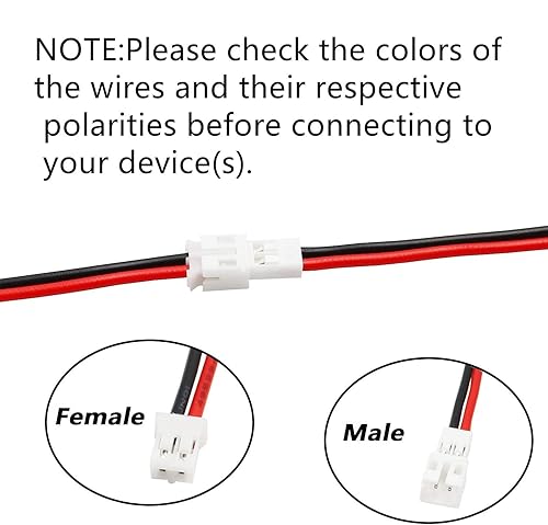 Miniatura 2 de 20pair 24AWG JST PH2.0 macho y hembra 2pin conector cable para batería JJRC H36 H67 Blade Inductrix E010 E013