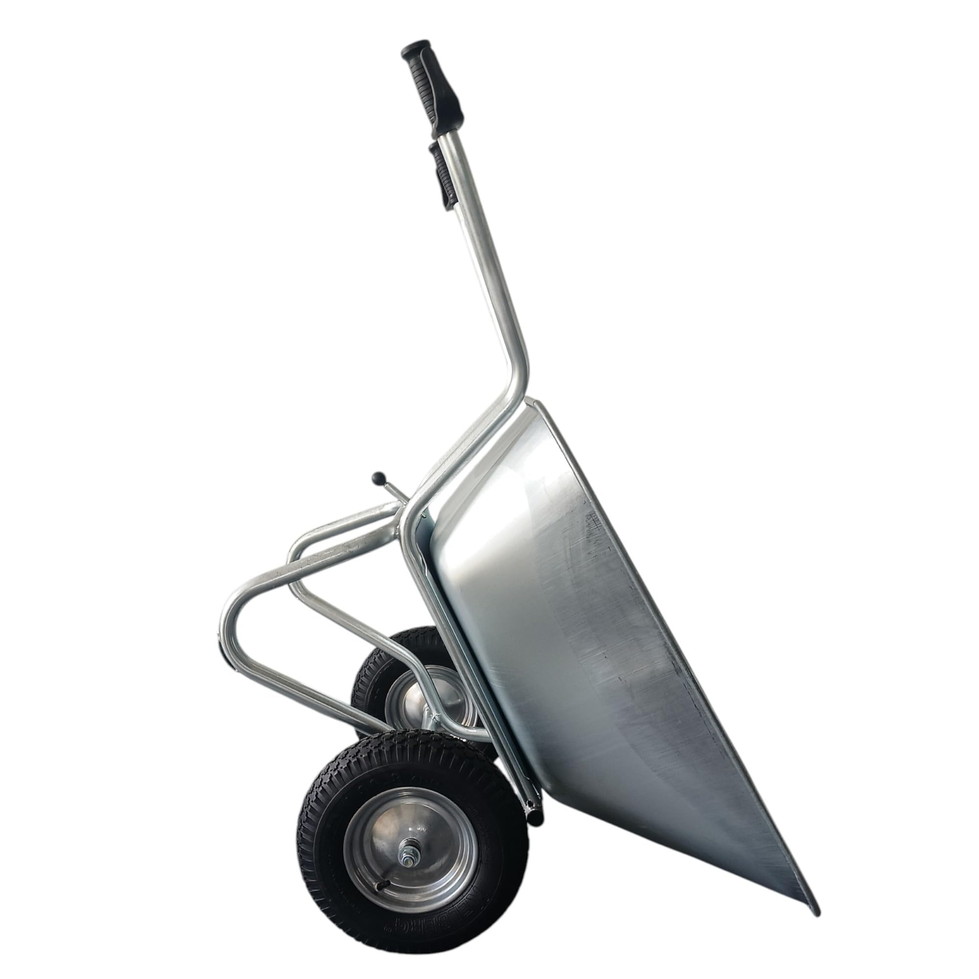 Schubkarre Kippkarre Agro 200L bis 250kg Luftreifen mit Stahlfelge verzinkt kippbare Schubkarre 200 Liter Garten Bauschubkarre Gartenschubkarre Kipp japaner 2-Rad 400-8 Silber 4PR Luft