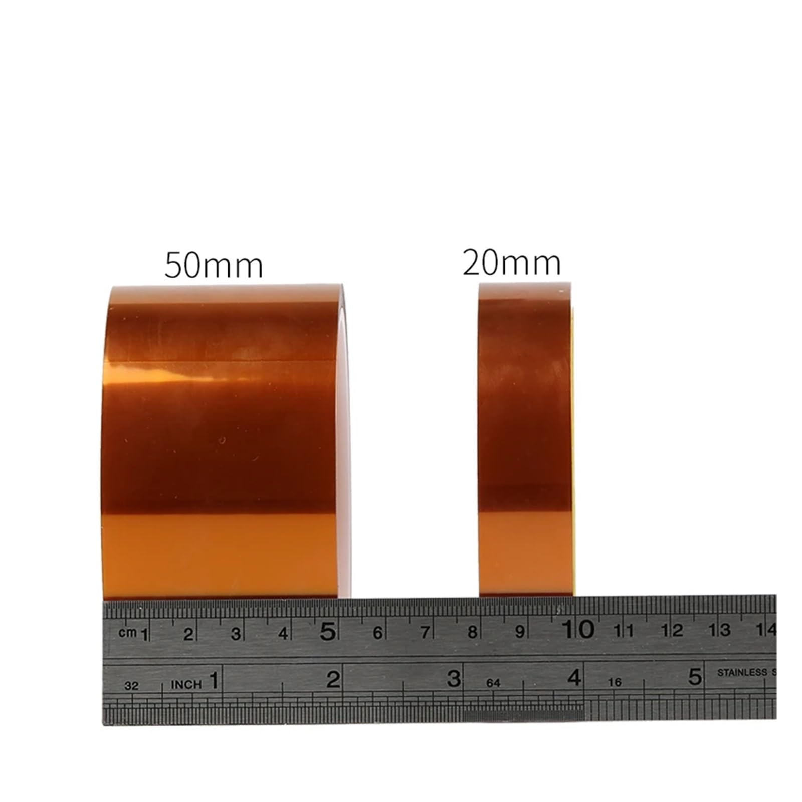 Cinta de doble cara, Cinta for paquetes Poliimida resistente al calor Doble cara 10M 0,1 mm Anchos 5-50 mm