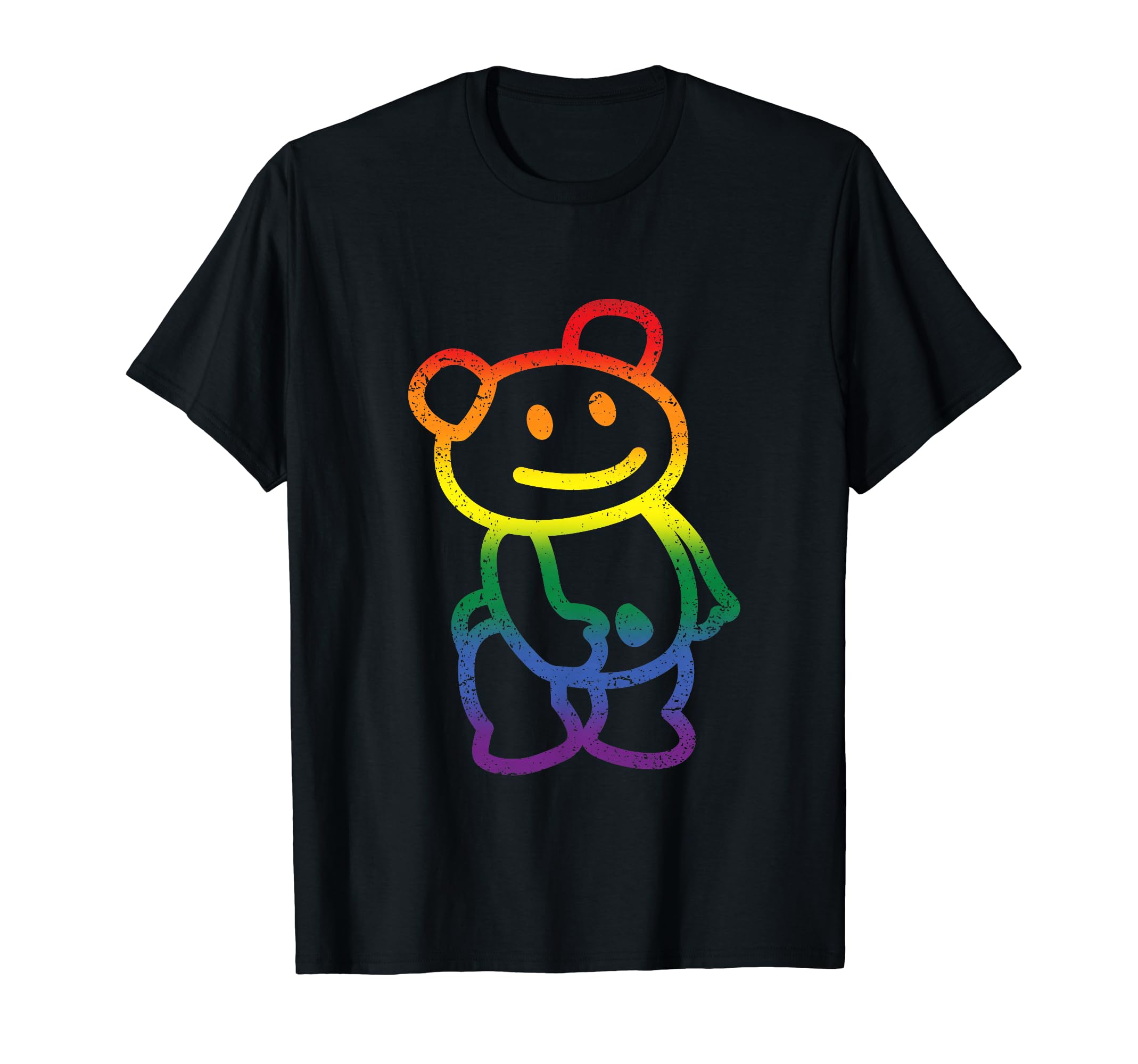 Reflective Bear Gay Pride Flag LGBT-Q Ally Cute Animal T-Shirt