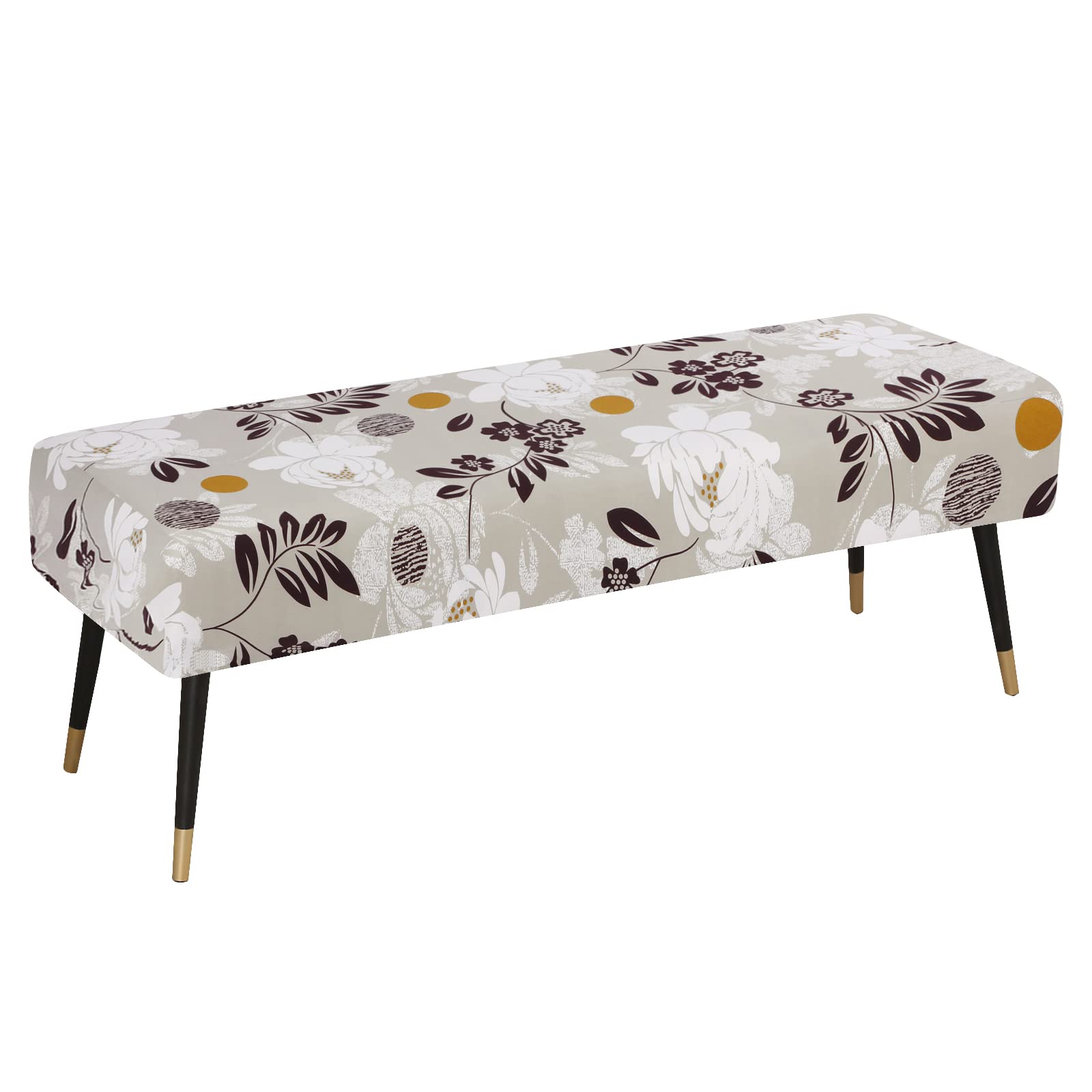 NIBESSER Dining Room Bench Covers Stretch Printed Bench Slipcovers Protector Kitchen Removable Washable Spandex Upholstered Bench Seat Cushion Slipcovers for Living Room, Bedroom, Hotel, Party