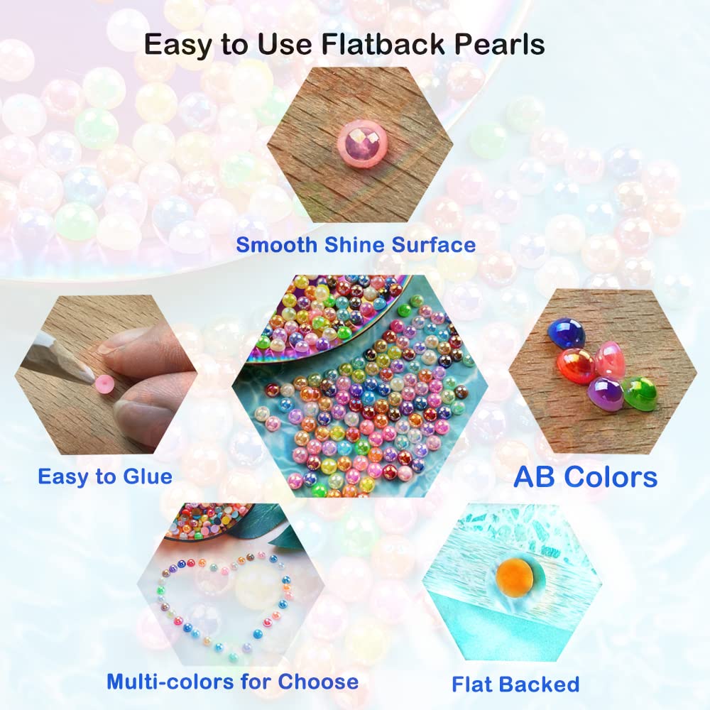 PH PandaHall 1070pcs Black Round Beads, 6 Sizes Smooth Spacer Beads ABS Plastic