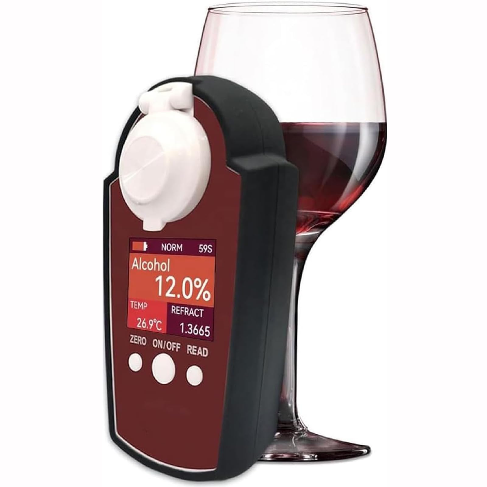 Refractómetro portátil de alcohol, probador de mano para concentración de vino, preciso y fácil de usar para fabricantes de vino y entusiastas