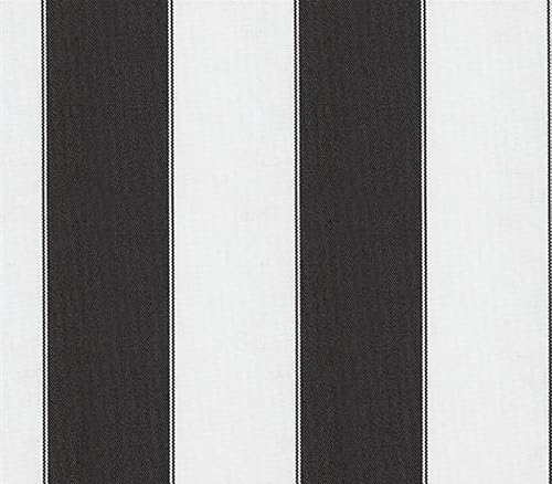 Interior/Exterior Tela Impermeable Bordered Cubierta Raya Negro Blanco / 60 "Ancho...