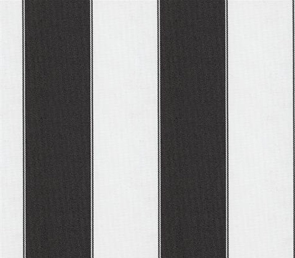 Indoor/Outdoor Waterproof Fabric Bordered Deck Stripe Black White / 60" Wide ...