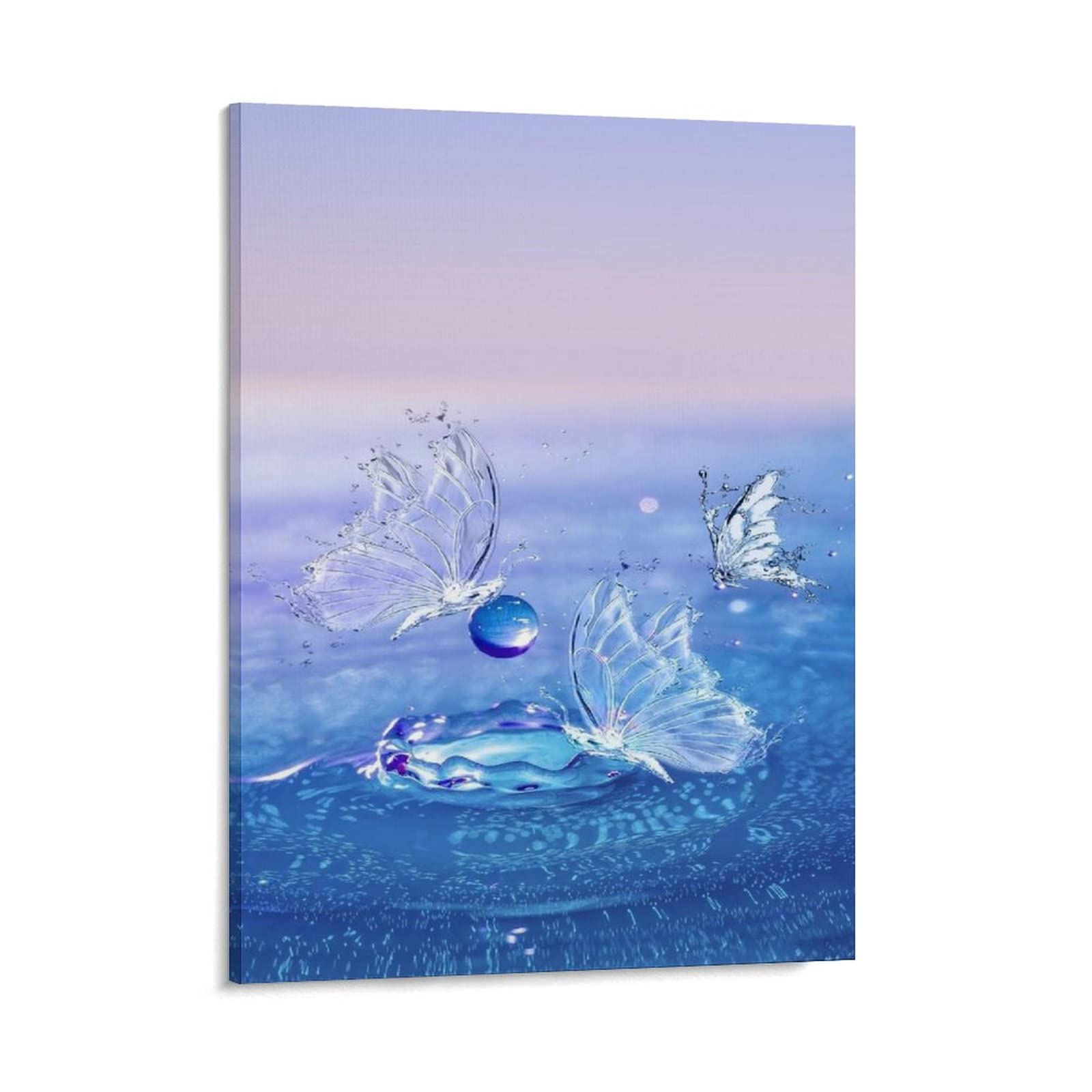 Amazon.co.jp: 絵画 3 匹の蝶が水の上を飛んでいますインテリア 絵画