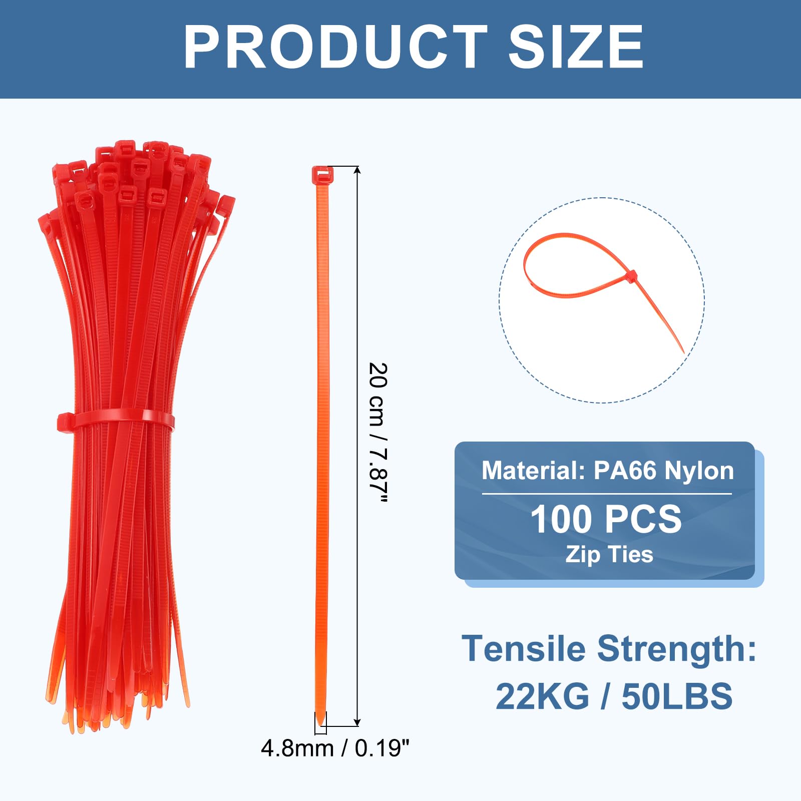 PATIKIL Cable Zip Ties 8 Inch - Image 2
