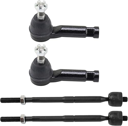 TRQ Juego de 4 extremos de barra de amarre de dirección interior delantera y exterior para Mazda CX-5 CX5 2013-2016