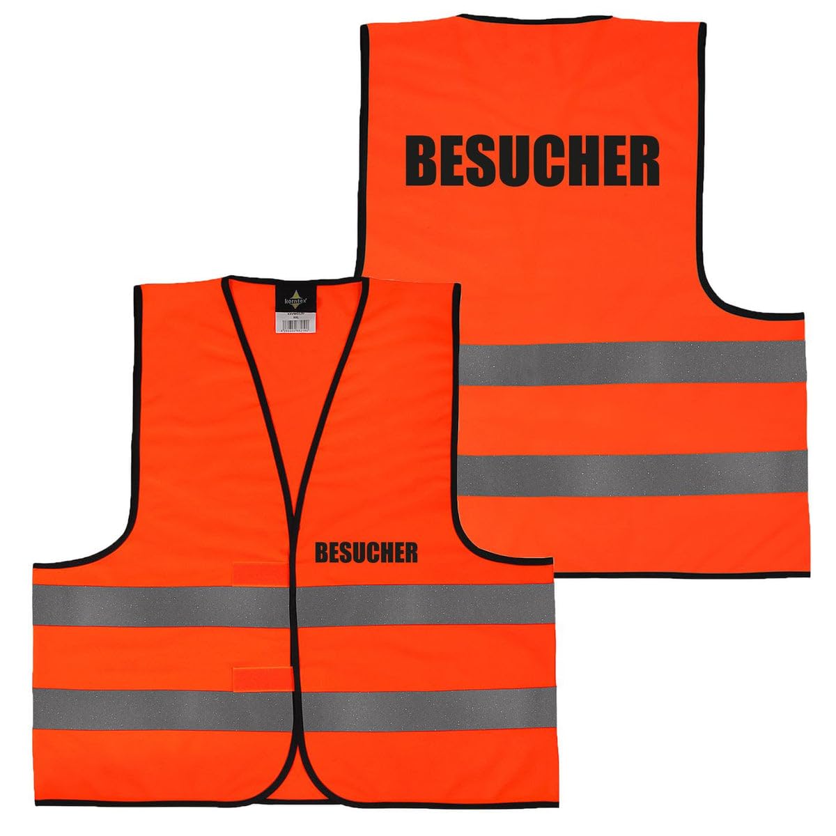 Warnweste BESUCHER – Sicherheitsweste mit Rücken & Front Druck – reflektierende Weste in Gelb/Orange – Größen M–6XL für Baustelle, Lager, Betrieb & Events