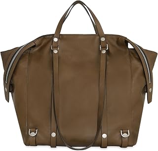 Surplus Tote Bag for Women | Dark Brown Genuine Leather Shoulder Tote with Dual Straps | Zip Closure and Interior Back Zip Pocket