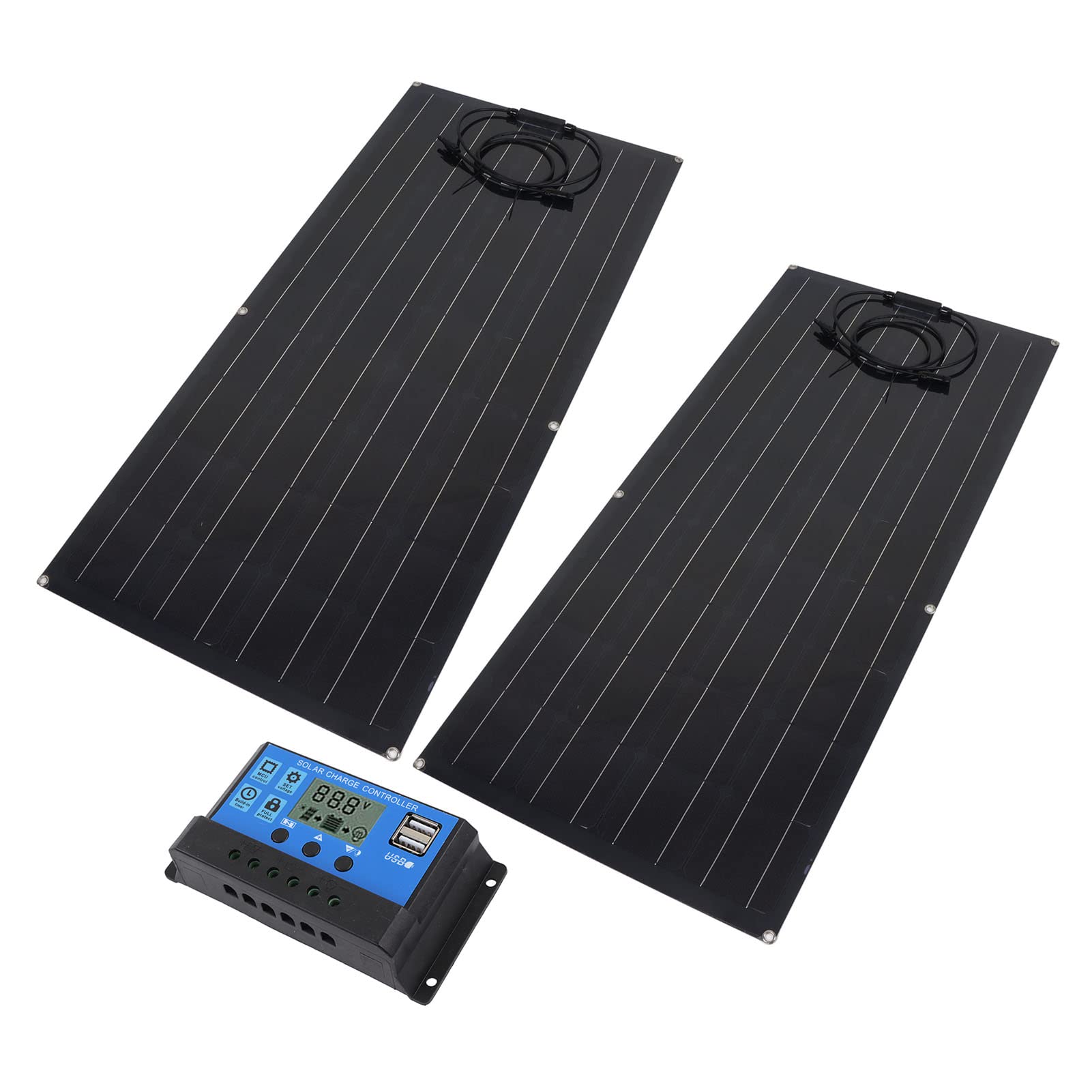 Kit di pannelli solari monocristallini di pannelli solari fotovoltaici portatili ad alta efficienza da 120 W con regolatore di carica per applicazioni fuori rete per, barche,