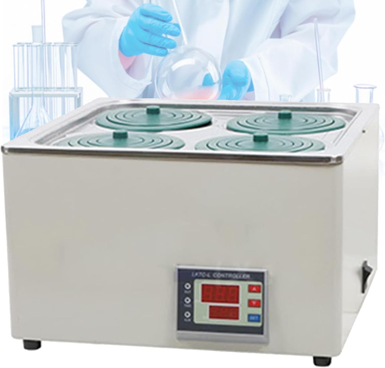 Lab Water Bath Digital, Digital Thermostatic Lab Water Bath, Stainless Steel Liner 2.5L, 5L, 8L, 15LCapacity for Laboratory Experiment,1holes