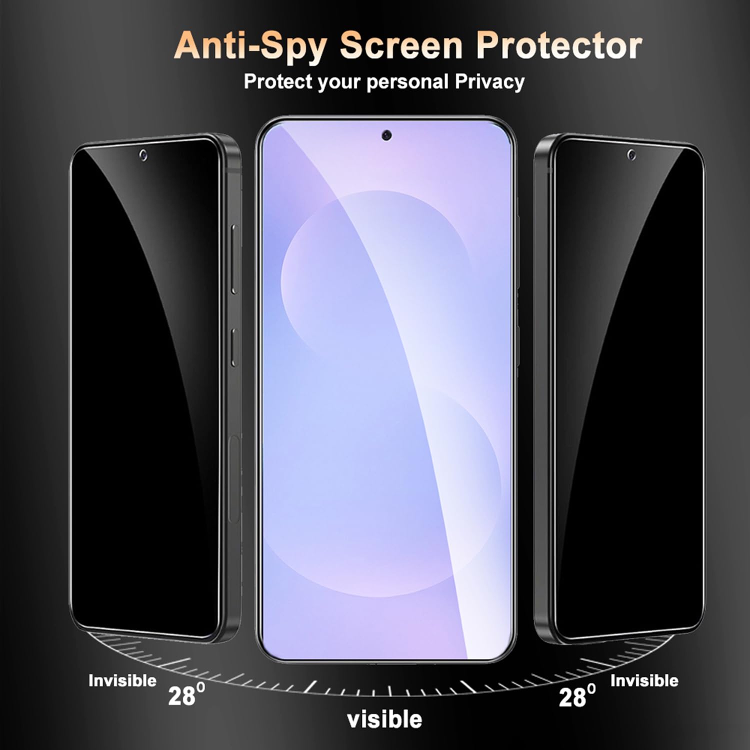 STP FEEL® Premium Grade Privacy Tempered Glass Screen Protector Guard Compatible For Oneplus Nord CE6 lite 5G (6.72 Inch, Pack of 1) Full Edge to Edge Coverage Anti-Spy/Anti-Peeping 9H Hardness — Amazon image 2