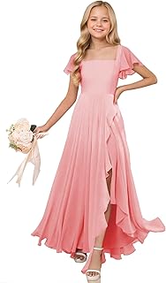 Junior Bridesmaid Dresses Chiffon Flower Girl Dress for Wedding Party Pageant Dresses Fancy Dresses for Girls - Buy now