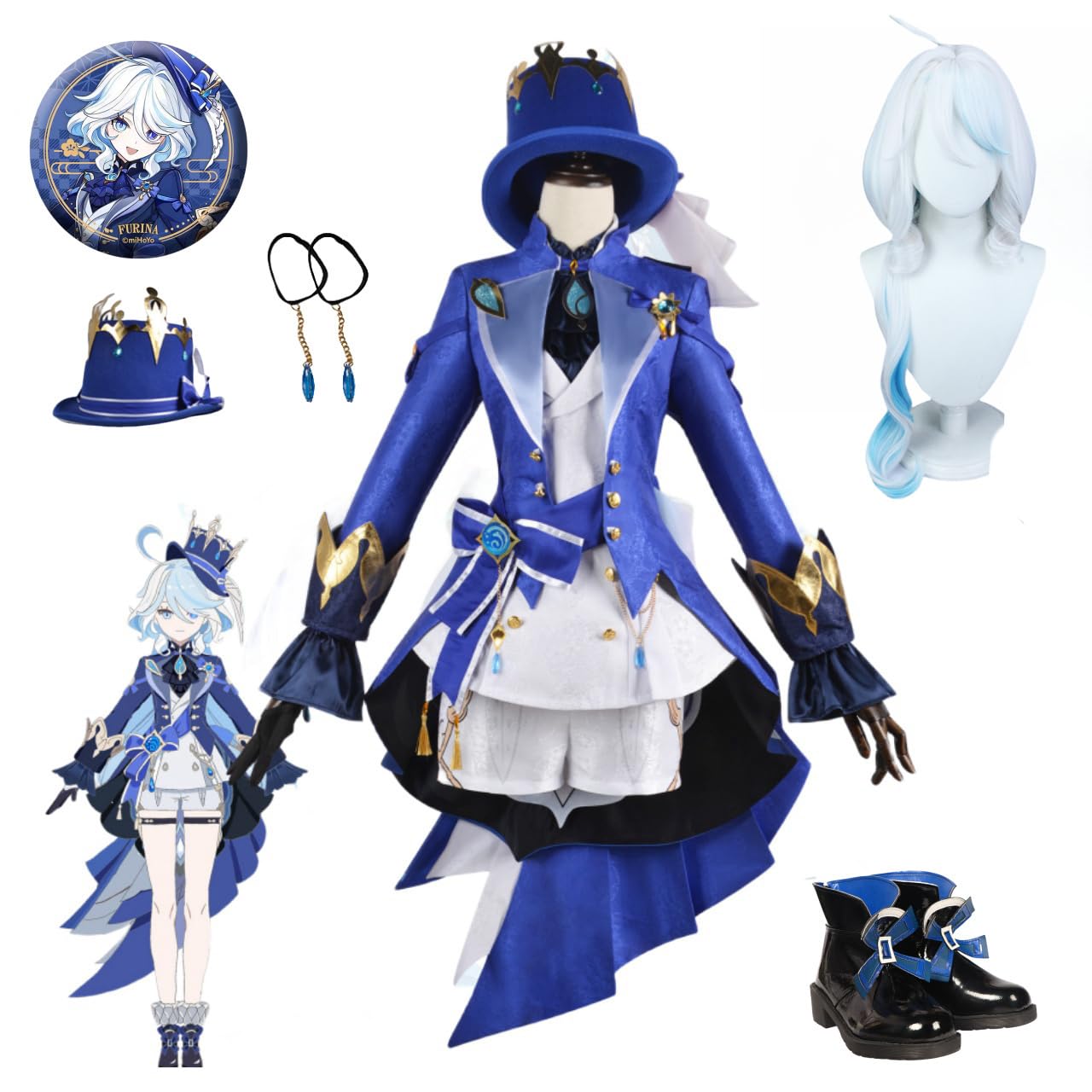 Amazon.co.jp: [MOSATS] 原神 フリーナ フォカロルス コスプレ衣装