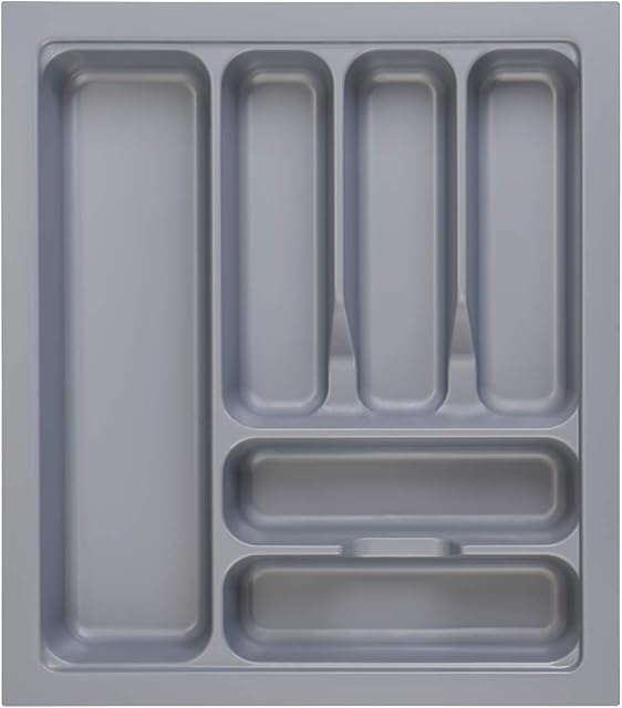MUHOO Cutlery Tray Kitchen Organiser Drawer Insert Drawer Cutlery Organiser Tray, 6 Compartment, Cutlery Holder Tray Drawer Organiser, 417 x 474 x 60 mm