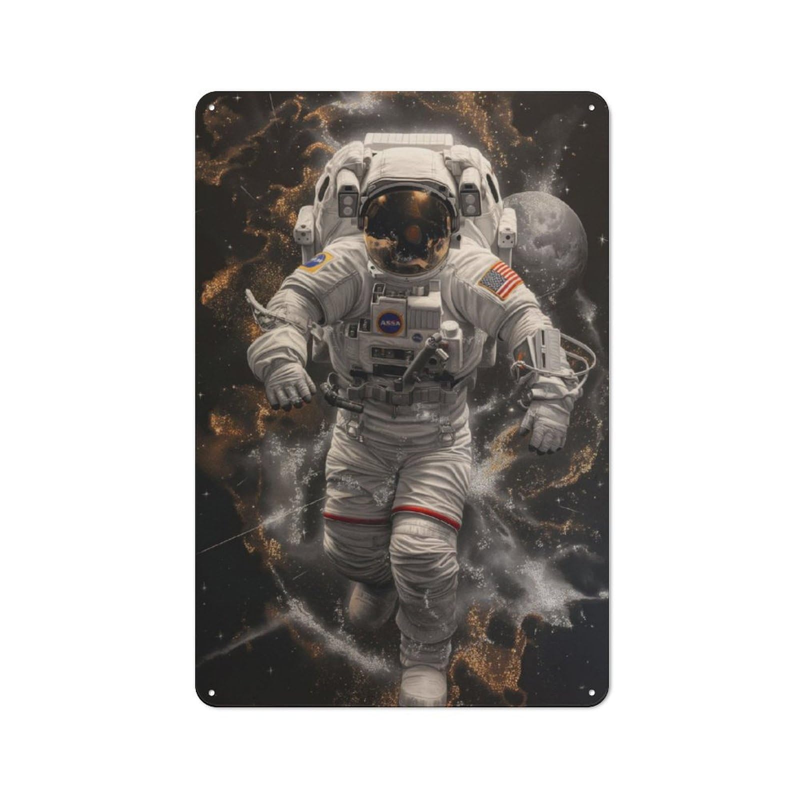 Junmoney Astronaut For Café Or Restaurant, Vintage Tin Wall Plaque 30X20cm, New Home Wall Decor For Café Owners And Decorators