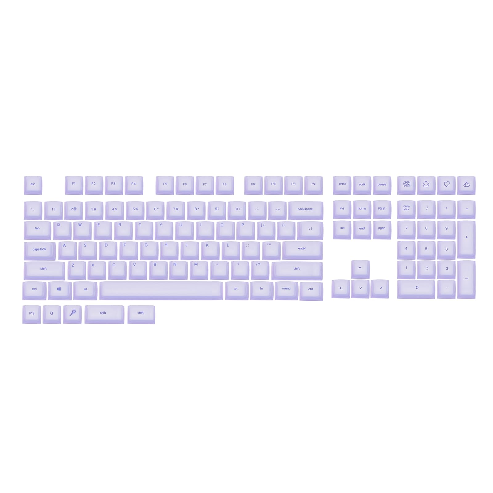 EPOMAKER AegisSil Keycap Set, Material de Silicona,Perfil Cherry,113 Teclas,Tamaños 65%/75%/96%/Completo, Juego de Teclas Personalizadas para Teclados Mecánicos Cherry MX,Kailh,Outemu,Gateron (Morado)