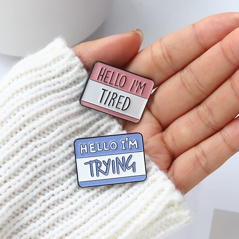 Image of Fun Dialog Enamel Brooch Pins - Express Your Mood with Humor