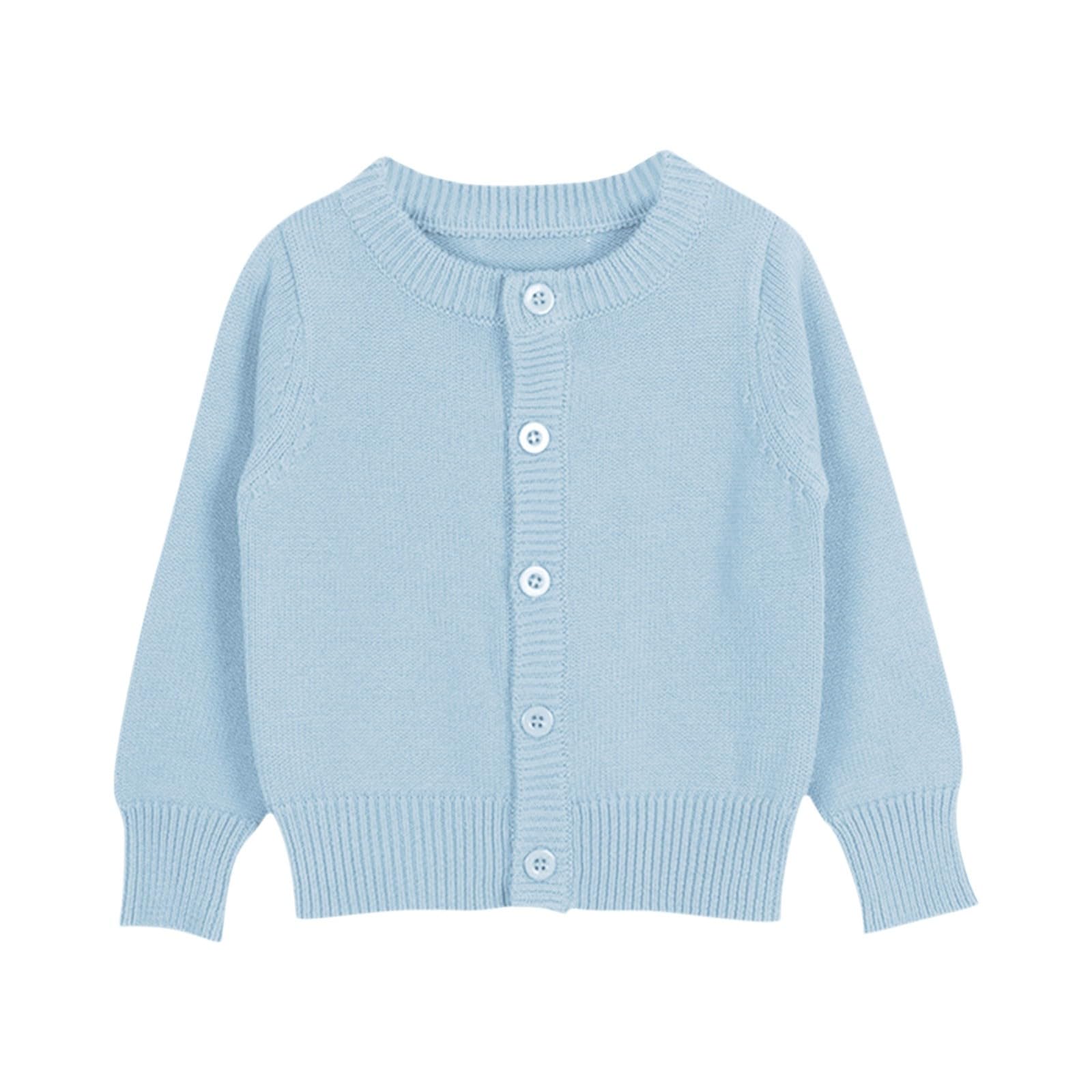 Cardigan da bambina in tinta unita, versatile, con scollo rotondo | Si adatta a quasi tutti gli abiti, può essere indossato da solo o come strato intermedio sotto le giacche