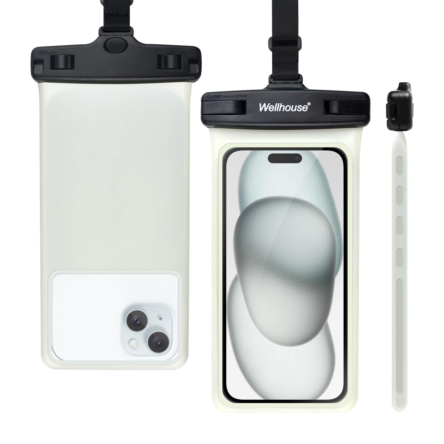 wellhouse Waterproof Phone Pouch, Waterproof Phone Case for iPhone 17 16 15 14 13 Pro Max XS Samsung, IPX8 3D Cellphone Dry Bag Beach Essentials (1