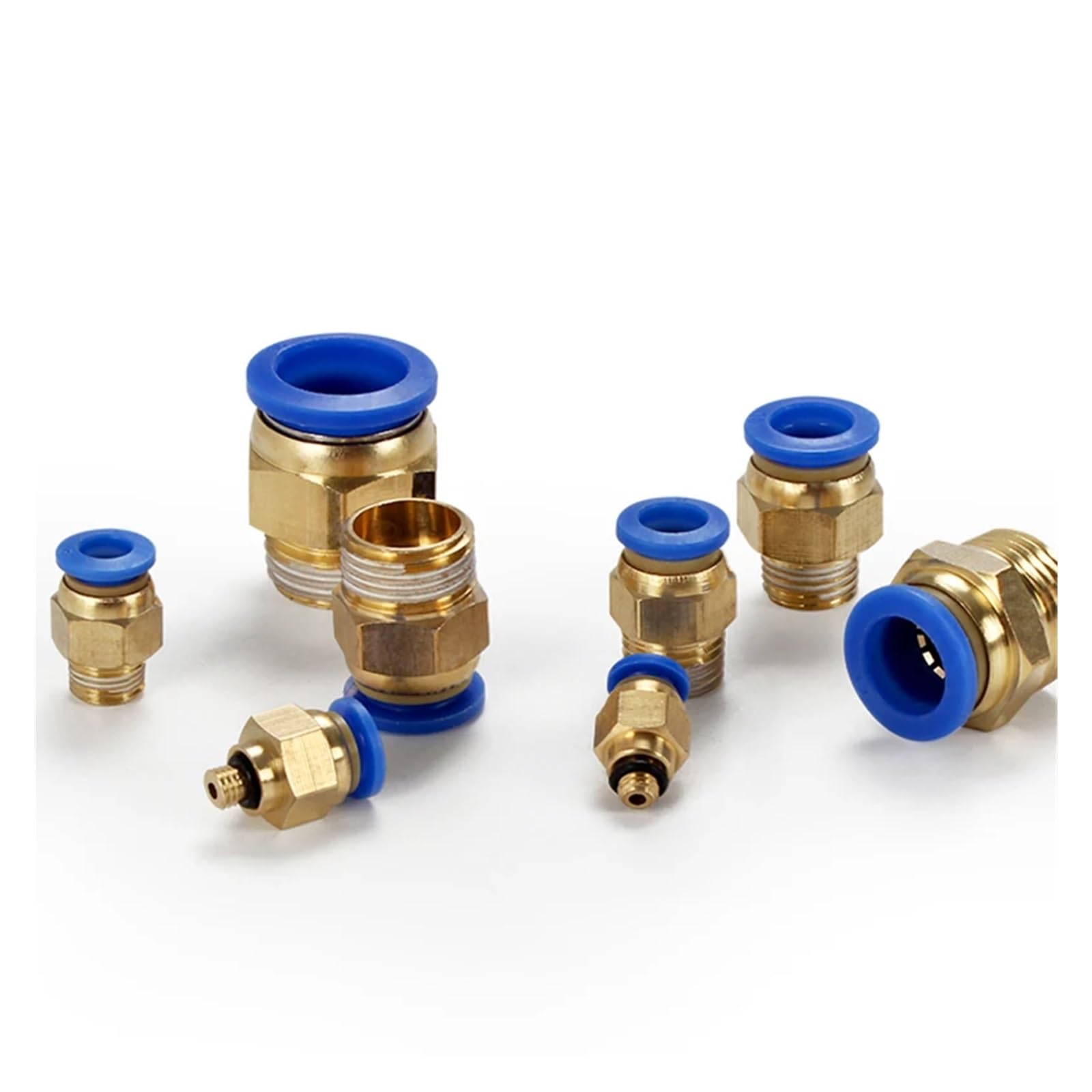 20 PZ Connettore Aria Pneumatica Raccordo PC 4/6/8/10/12mm Filettatura 1/8 "1/4" 3/8 "1/2" Raccordi for Tubi Flessibili Connettori Rapidi(20Pcs PC10-04)