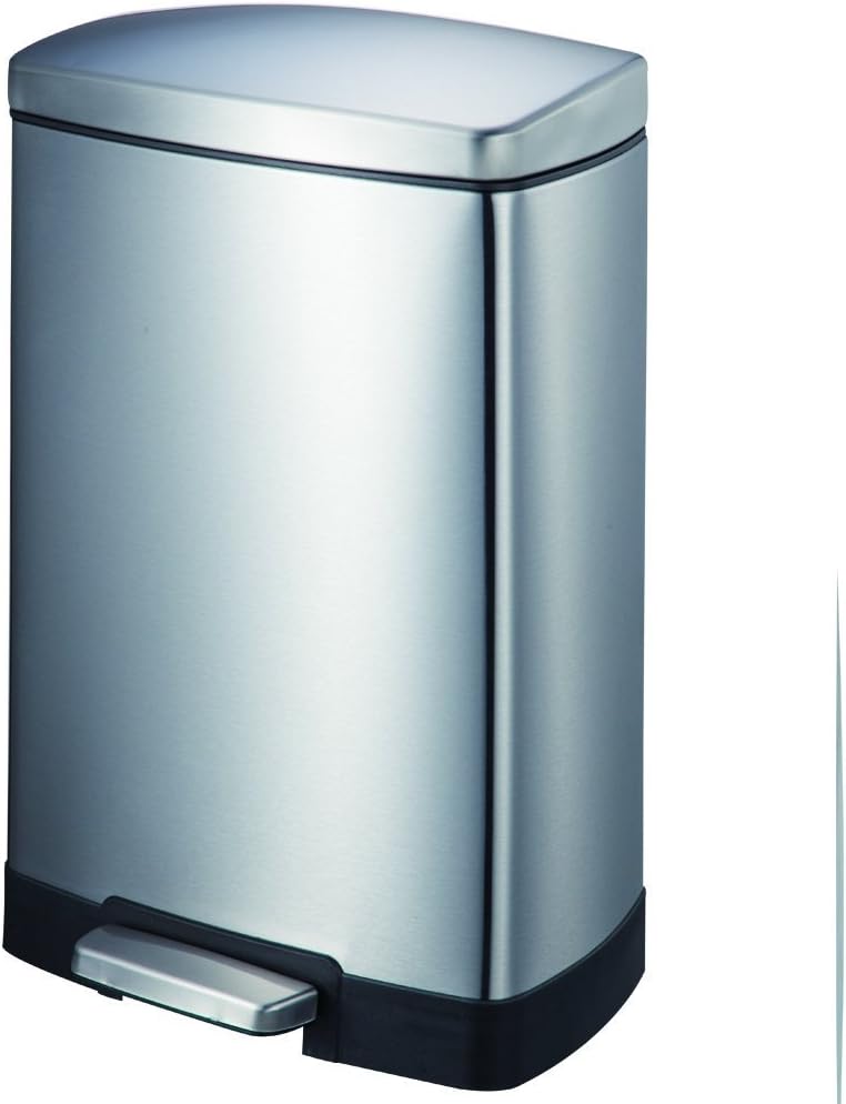 3.17-Gal. Rectangle Step-on Stainless Steel Trash Can