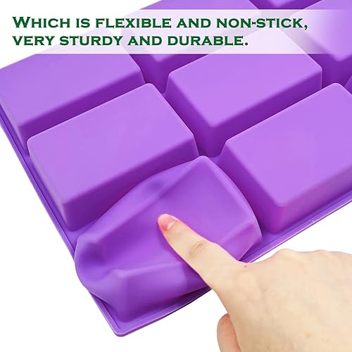 Miniatura 4 de Molde antiadherente de silicona para hornear con 9 cavidades (paquete de 2), apto para hielo, galletas, pasteles, gelatina, dulces, chocolate, etc.