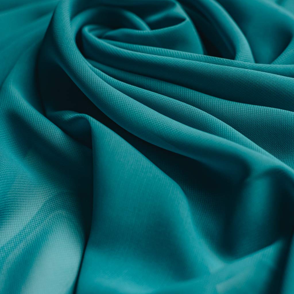On Trend Fabrics Teal Coloured Chiffon Dress Fabric - Woven Sheer Material - 150Cm Wide - Sold By The Metre
